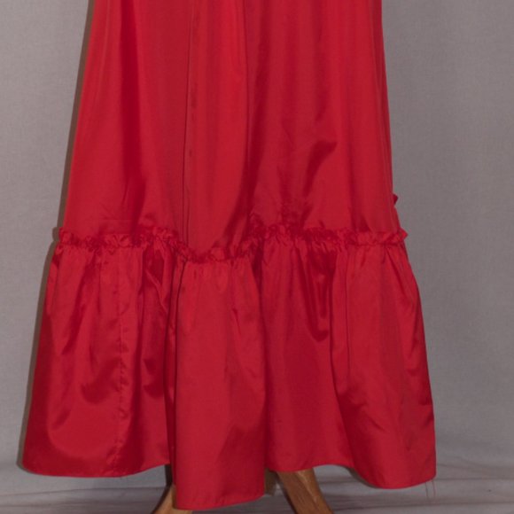 Red Floral Halter Gown - Picture 9 of 12